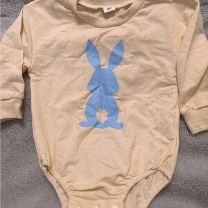 Cream and Blue Bunny Kids One Piece